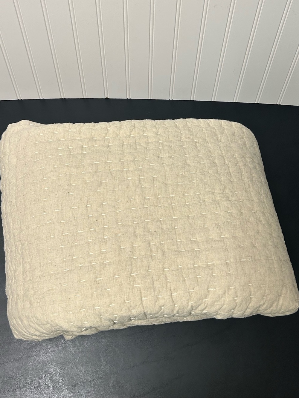 Pottery Barn pick stitch handcrafted quilt